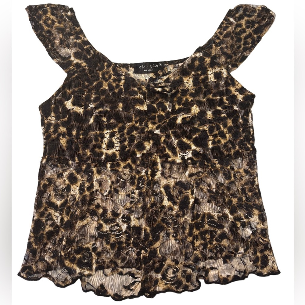 leopard print lace top